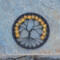 halloween style tree of life traditional orange and black colors 